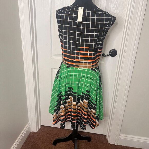 Anthropologie Eva Franco Grid Print‎ Multi-colored Dress Size Large NWT - Picture 11 of 15